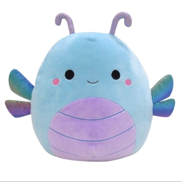 Squishmallows Heather the Dragonfly Teal Turquoise 8” Plush Squishy Metallic NWT - Picture 1 of 12